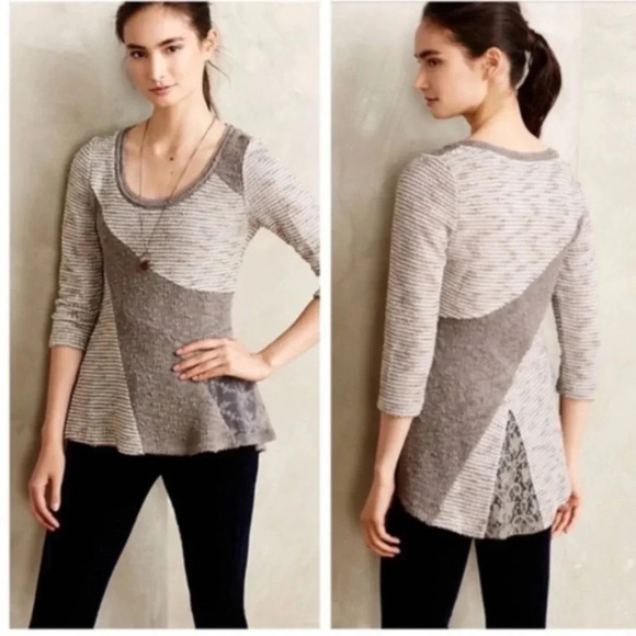 Anthropologie Angel Of The North Leta Knit Lace Sweater - Picture 2 of 6